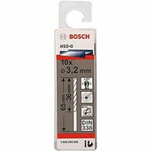 Bosch HSS G Drill Bit 03.2MM(10pcs) - 2608595056
